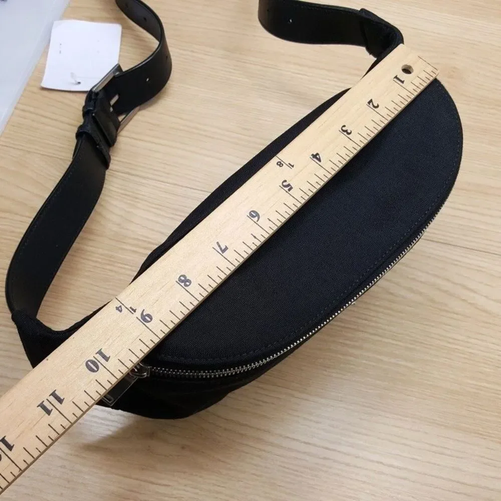 SAINT LAURENT Marsupio Black Canvas Belt Bag Logo Monogram Authentic Luxury YSL